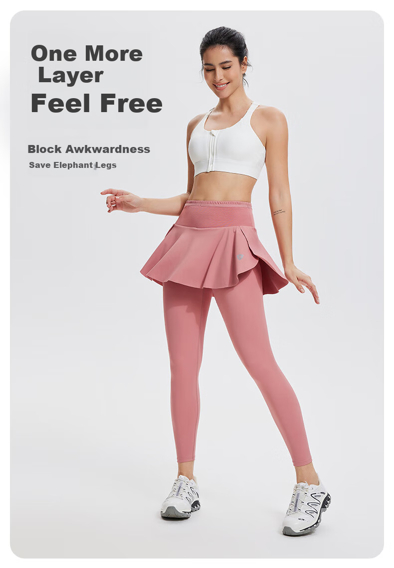 Cosleaf Women's Running Fitness Pants with Built-In Shorts, Anti-Exposure Slim-Fit Elastic Yoga Leggings, Professional Waist Bag Sports Pants 5