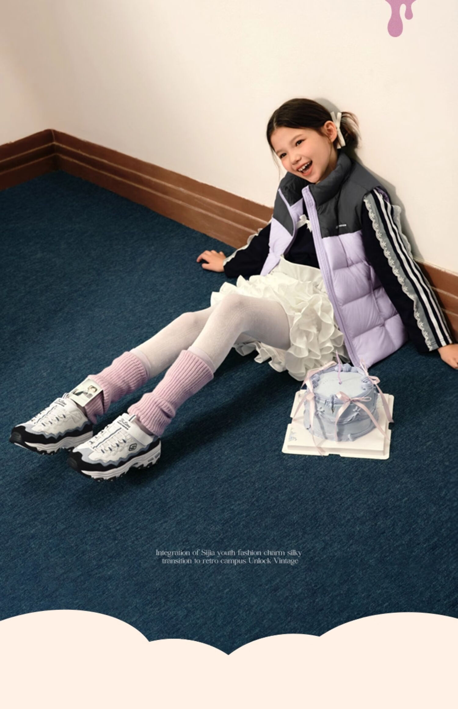 Skechers Self-operated Kids Cake Bear Panda Shoes Girls Fashion Classic Casual Dad Sneakers 303951L 16