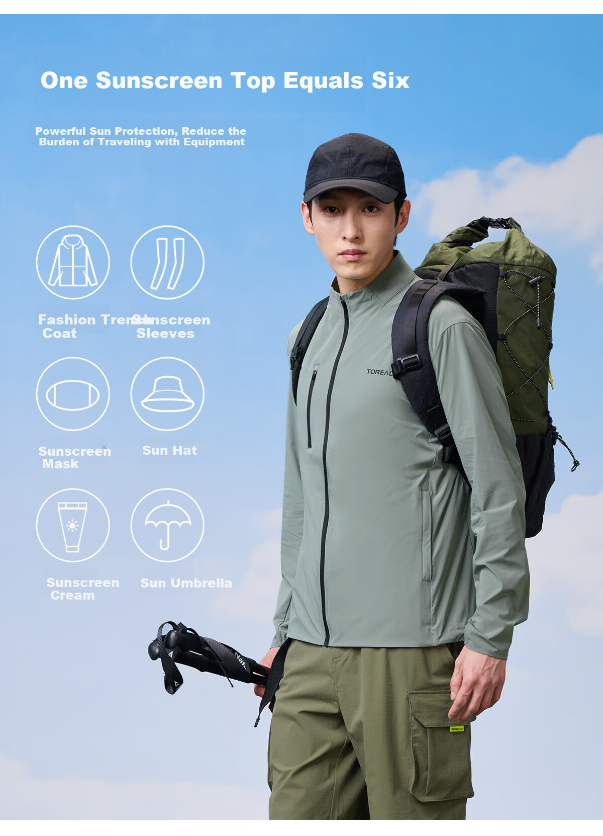 TOREAD Sun Protection Clothing, Spring And Summer Men's Lightweight Breathable UV-Resistant UPF50+, Skin Coat TAZZCN81845 4