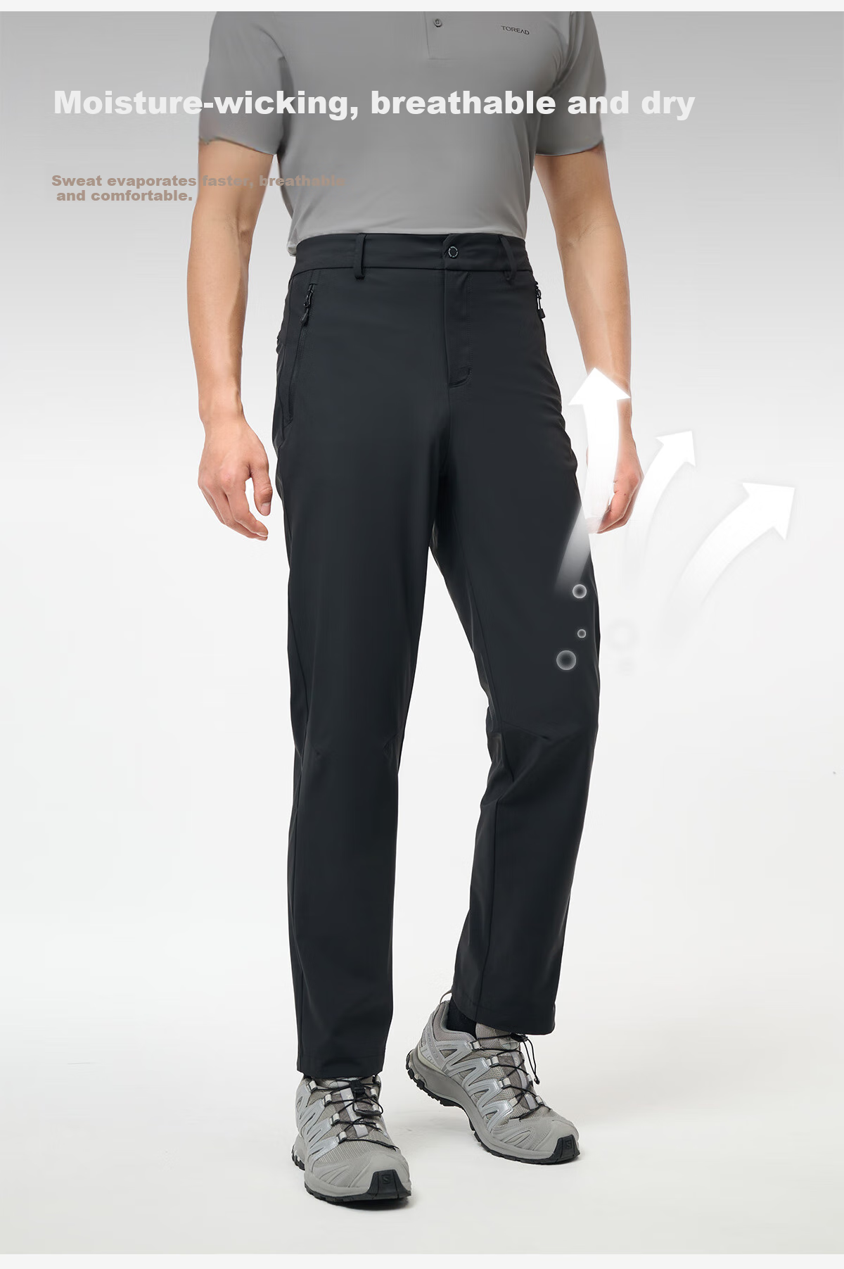 TOREAD Functional Pants for Men, Spring And Summer Outdoor Elastic Breathable Quick-Dry Trousers, Casual Hiking And Mountaineering Pants TAMMEN81823 2