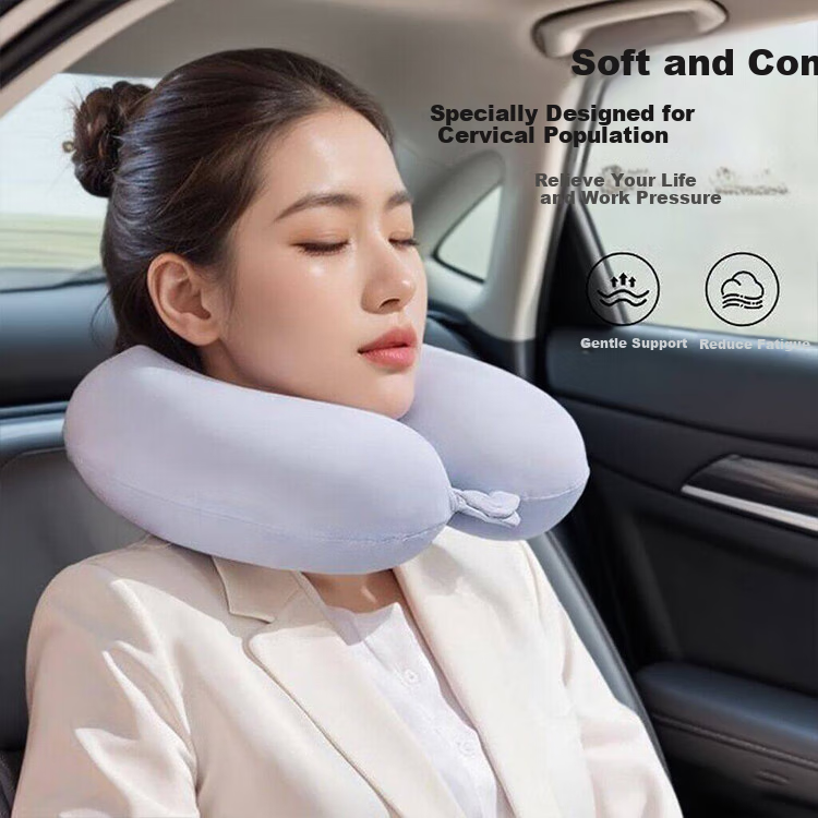 GREAT LIFE U-Shaped Neck Pillow, Portable Travel U-Shaped Pillow for Sleeping, Airplane And High-Speed Rail, Summer Car Neck And Cervical Spine Support Pillow 3