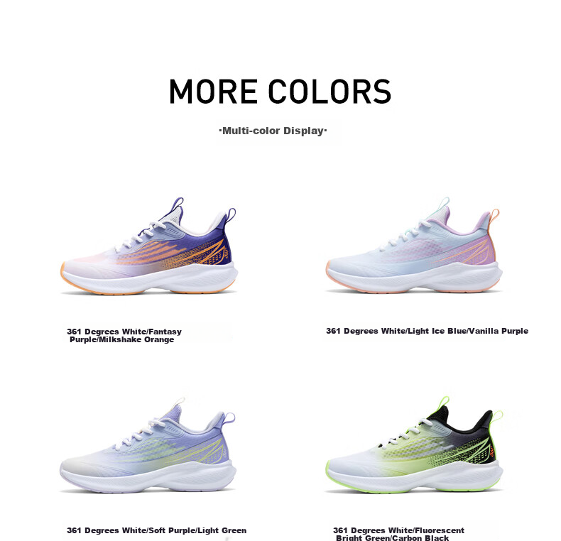 361° Shansu 3.0 Children's Racing Running Shoes, Summer Youth Breathable Quick-Rebound Sports Exam Shoes, White, Size 37 22