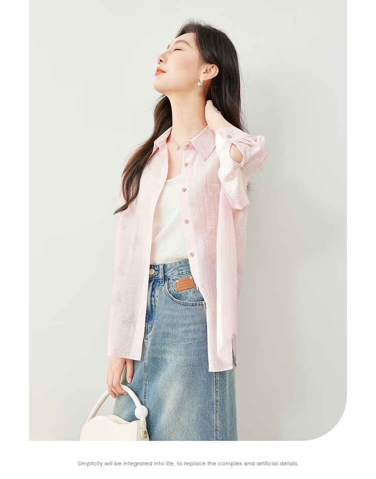 Fansiman Premium Tencel Shirt Women 2026 Summer Pink Loose Elegant Top Light Blue L 21
