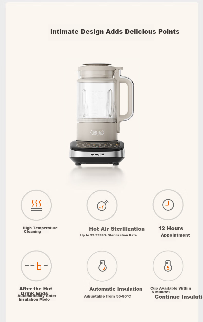 Joyoung High-Speed Blender, Home Use, Self-Cleaning, Fully Automatic, Multifunctional, 1.75L, Variable Frequency, Quiet Operation, Juicer, No-Beating Soy Milk Maker, Xiaofangtang B1 2025 Upgraded Versio 26