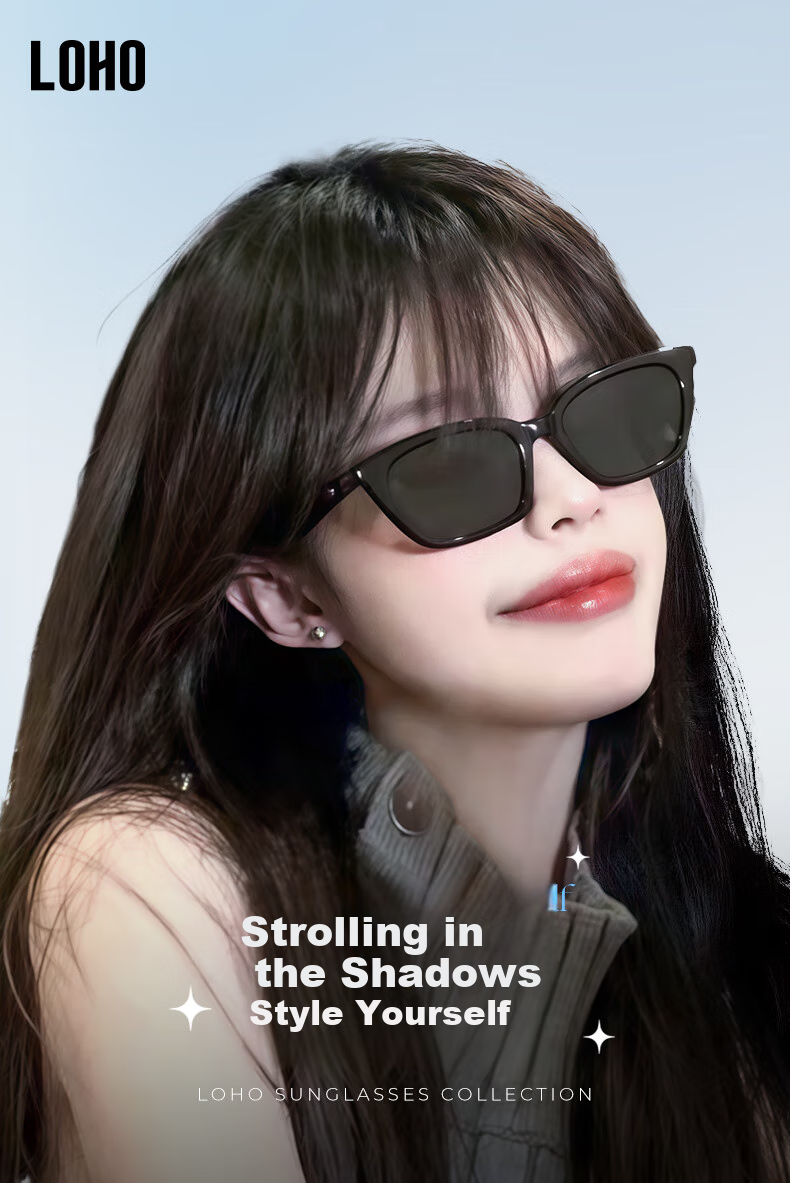 LOHO Sunglasses for Women, 2026 New Style Sunglasses, High-End Look, Flattering, Unisex, Acetate Frame, Small Frame, LH09650 1