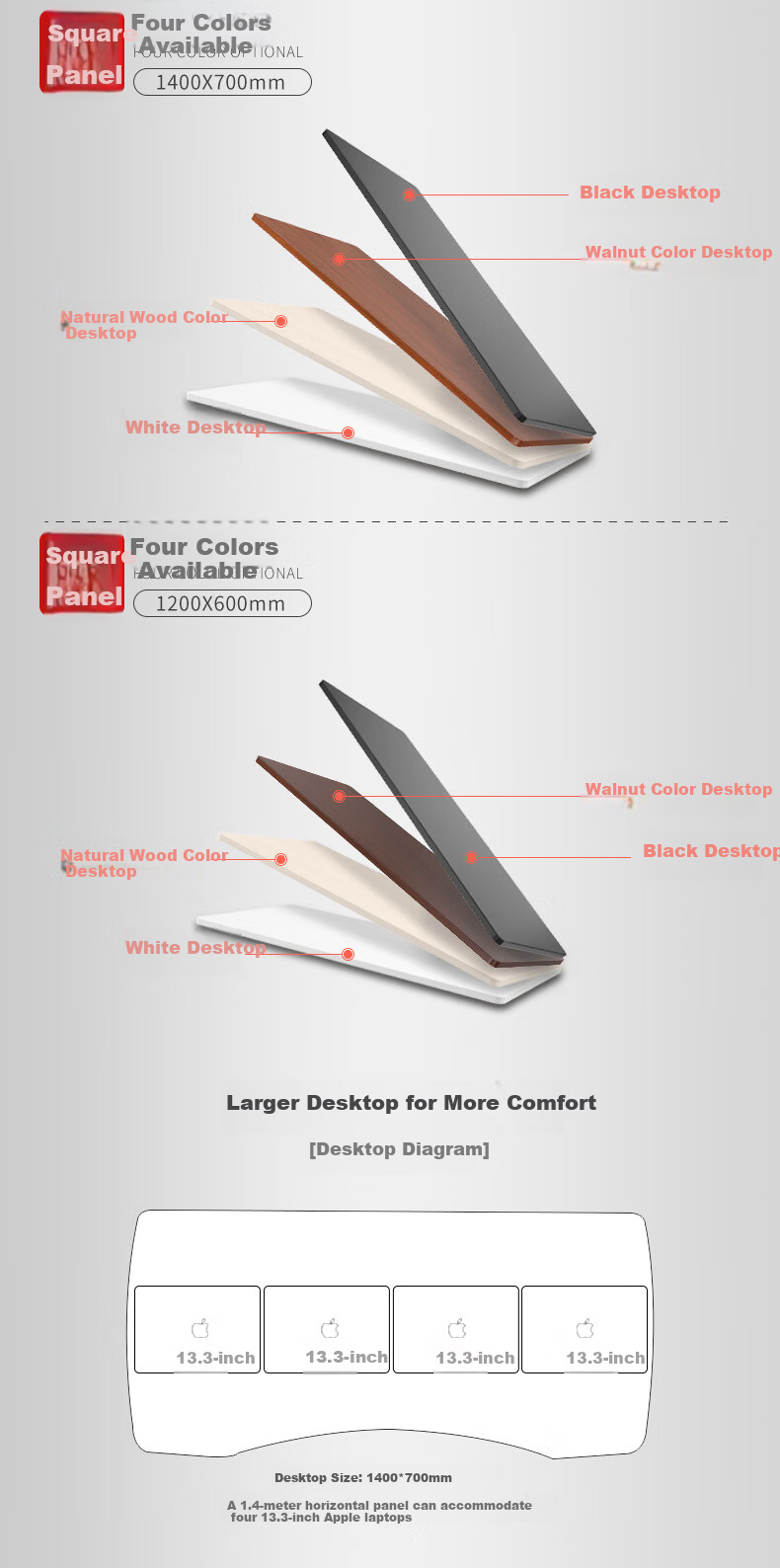 Loctek Height Adjustable Desk, Computer Desk, Gaming Standing Desk, Office Study Desk E5-N Gray Wood Grain Color 1.4M 11