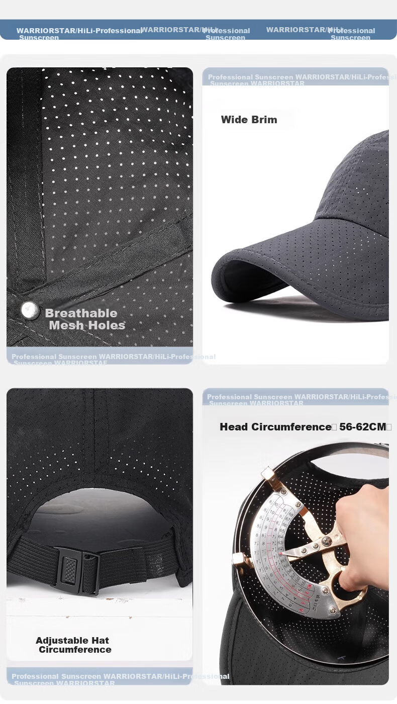 Huili Sun Protection Hat for Men, Summer Quick-Dry Cap, UV-Resistant Breathable Baseball Cap, Outdoor Cycling Visor Hat for Wome 9
