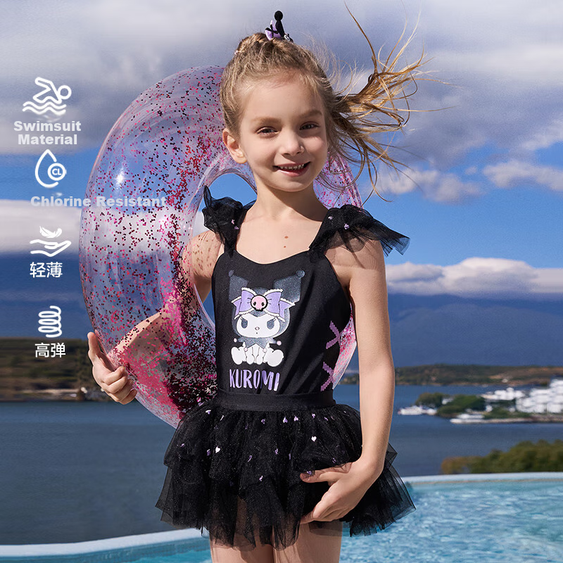 Купальник детский AIMER KIDS, слитный, для девочек, с принтом Kuromi, размер 110