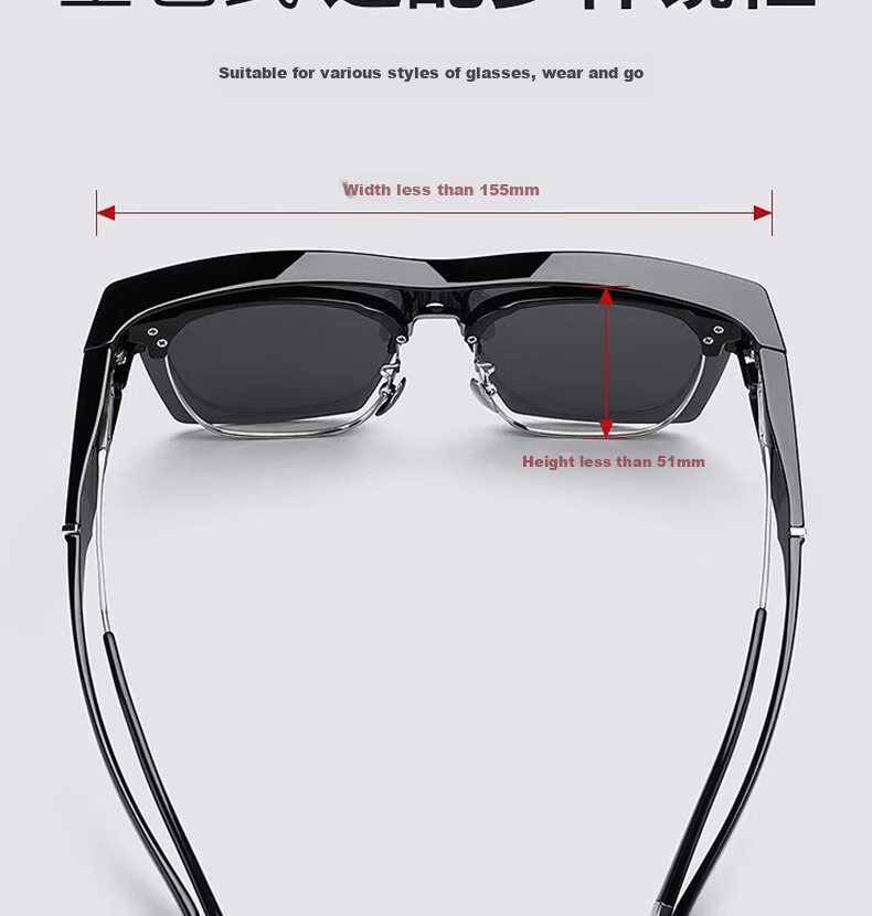 Cuntiandaofu Sunglasses, Polarized Glasses for Myopia, Driving Sunglasses for Men, Glossy Black Frame with Gray Lenses 8