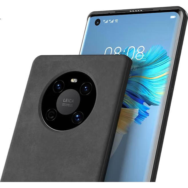 Противоударный чехол HotFire для Huawei Mate40/Mate40E, кожаный, матовый, защита камеры, простой стиль, дымчато-серый