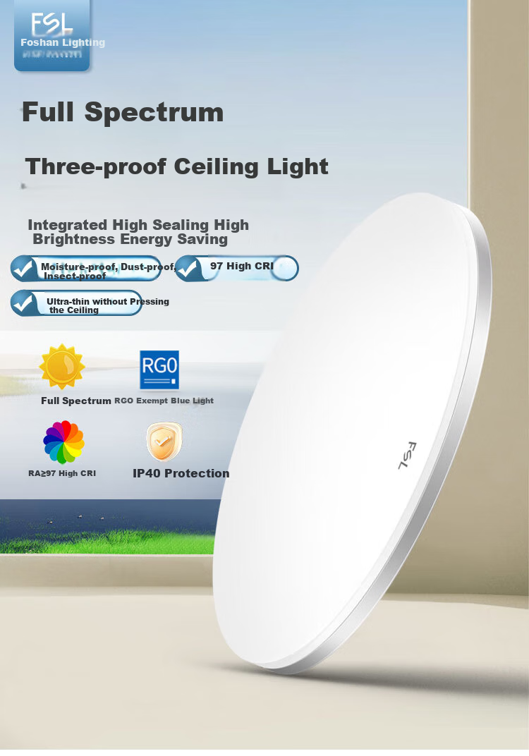 Foshanzhaoming Living Room Ceiling Light, Simple Modern Round Study LED Lighting, 36W Cool White 1