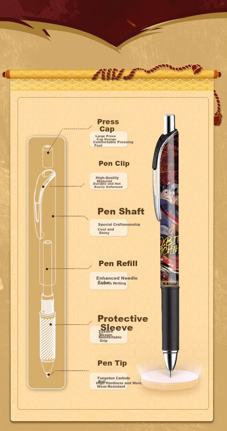 Kayou Naruto Gel Pen Blind Box Pen Full Case Push-Button Automatic Pen for Boys And Girls, Christmas Gift 9