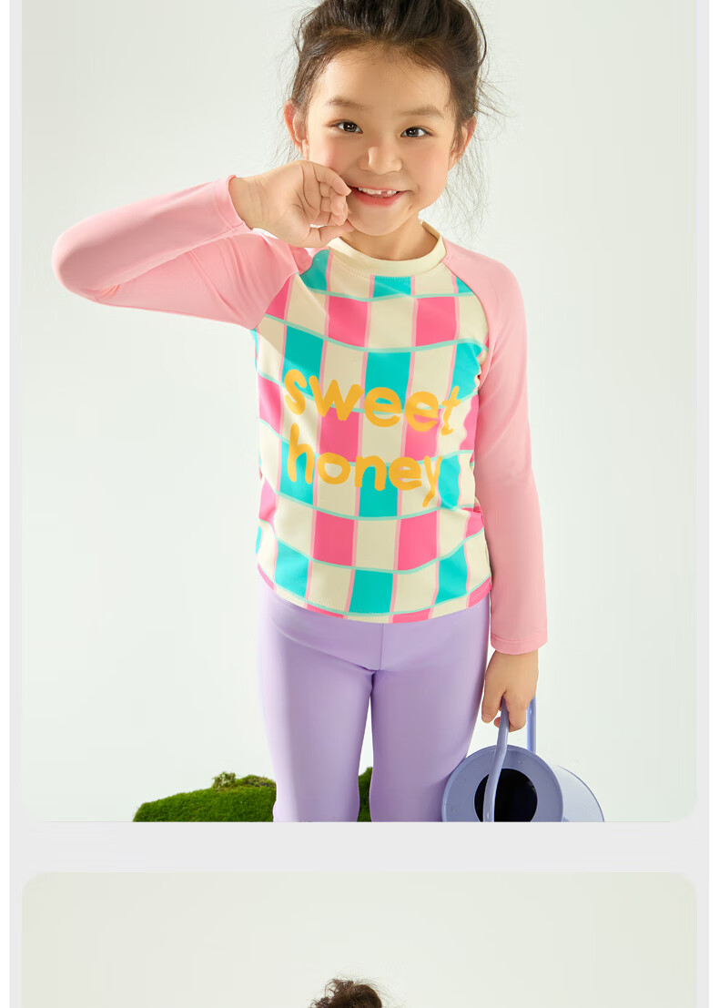 Adoreswim Spring/summer 2025 New Girls' Two-Piece Long-Sleeve Swimsuit Set, Sun Protection Baby Vacation Swimwear, Surfing Suit for Beach 9