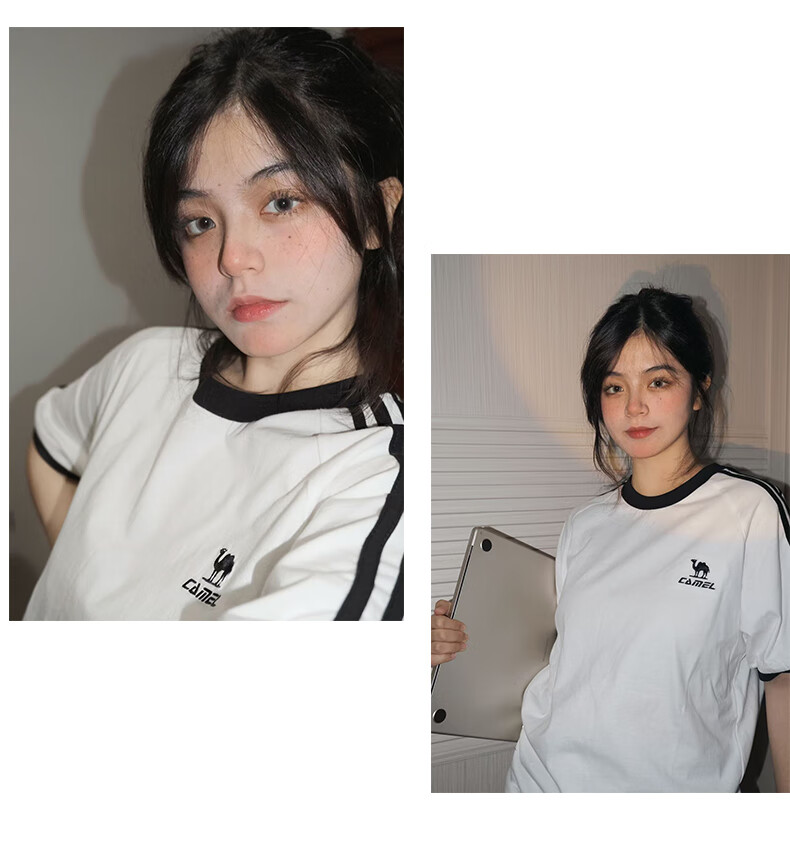 CAMEL [Dilireba's Same Style] Short-Sleeve T-Shirt, Soft Cotton T-Shirt, Unisex Summer New Sports Loose Casual Top 5