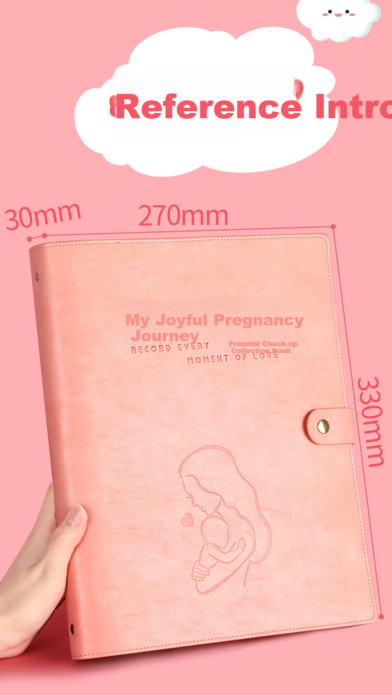 Faramon Pregnancy Check-Up Organizer Report Booklet, Portable Ultrasound Report Folder for Pregnant Women, Baby Pregnancy File Folder, A4-Pink (40 Sheets) 6