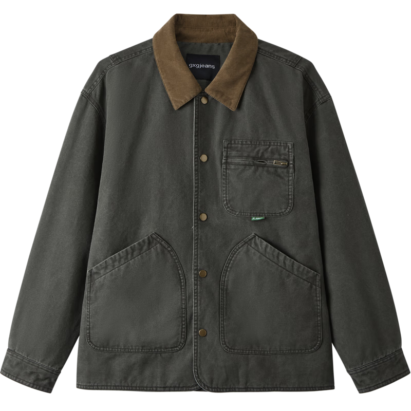 Gxgjeans Men's Detroit Collar Loose Fit Workwear Jacket Autumn 2025 New Military Green 175/L
