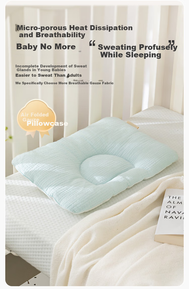 PurCotton Children's Pillow, Baby Shaping Pillow for Ages 3-6, Growth Pillow for Kids, Head Shape Correction, Antibacterial And Anti-Mite Neck Support Pillow 6