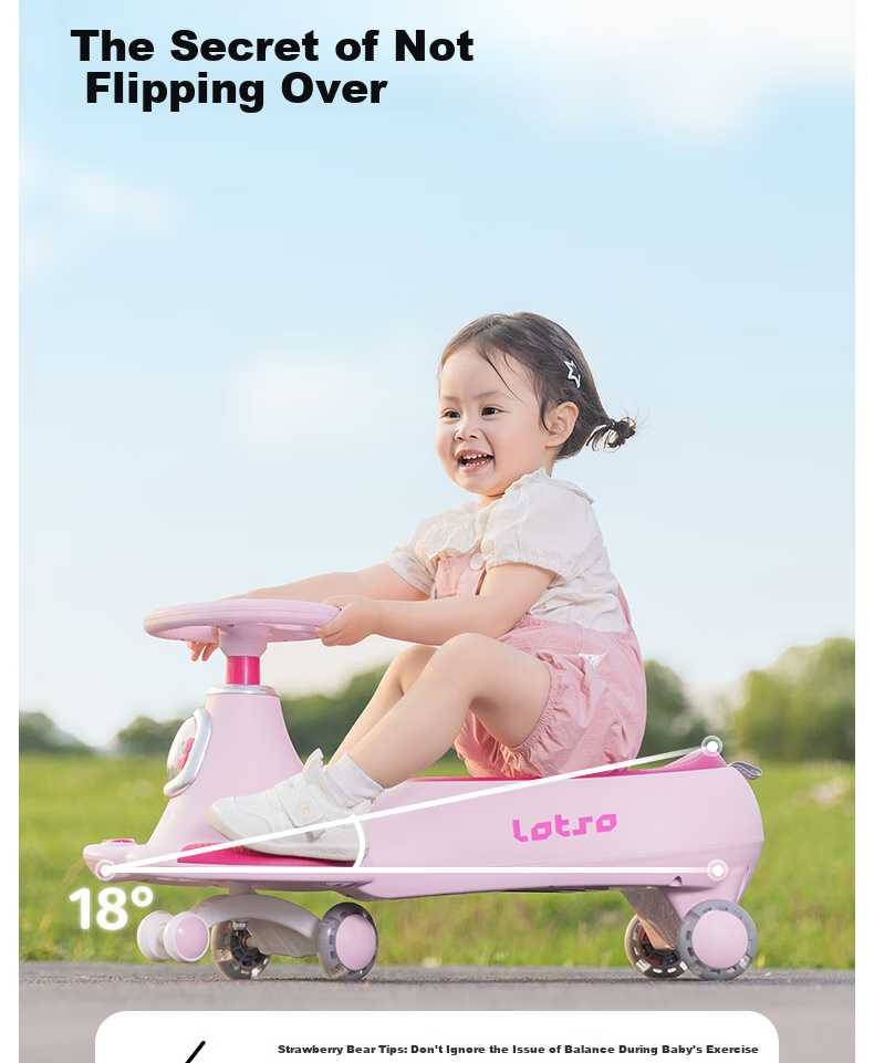 DISNEY Children's Twist Car for Ages 1-3 Anti-Rollover Baby Ride-On Car Adult-Friendly Two-Seater Birthday Gift 6