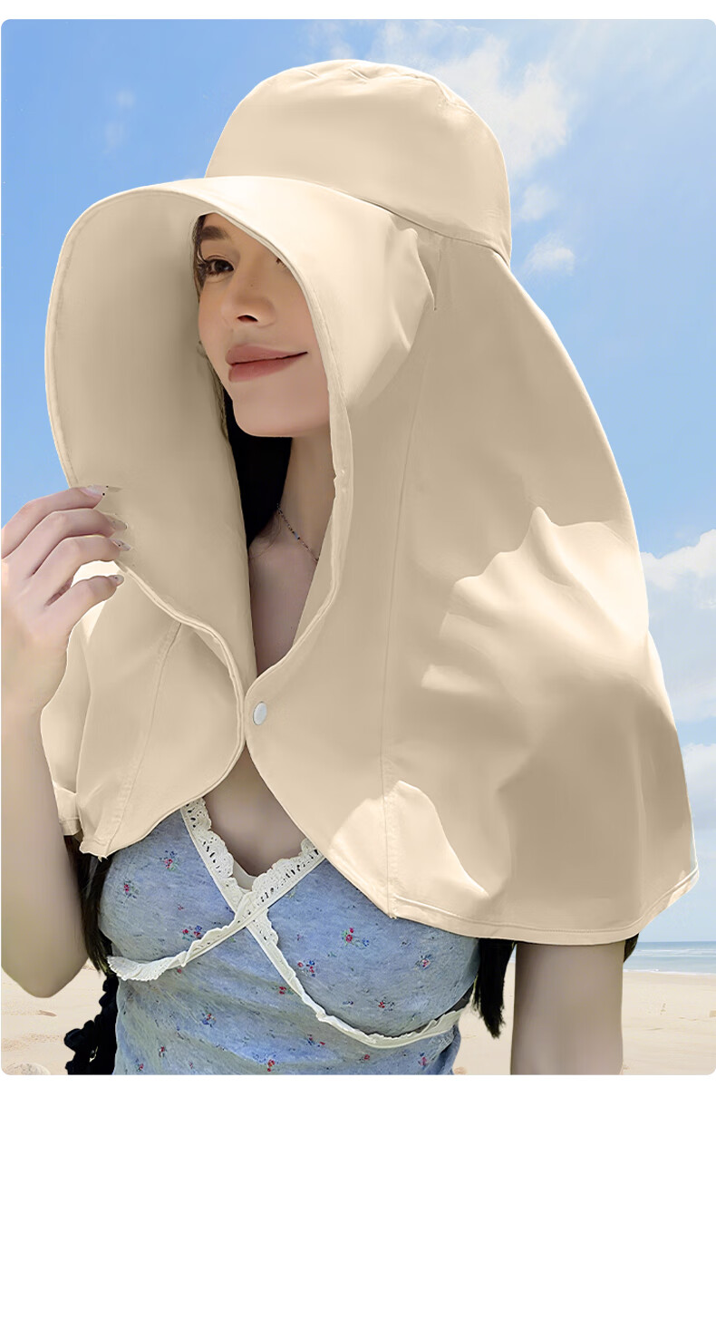 FitonTon Women's Sun Protection Hat Summer Large Shawl Sunshade Hat Wide Brim UV Protection Outdoor Beach Cycling Cooling Hat 18