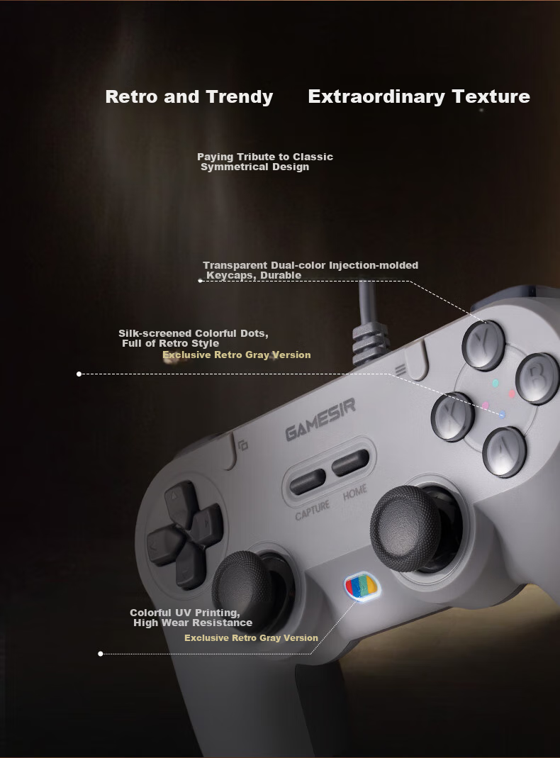 GAMESIR Linghu Symmetrical Architecture Switch2 Game Controller PC Computer Steam Wired Controller for NS Mobile TV Black Myth: Wukong Shooting Racing Fighting Two-Player Formatio 2