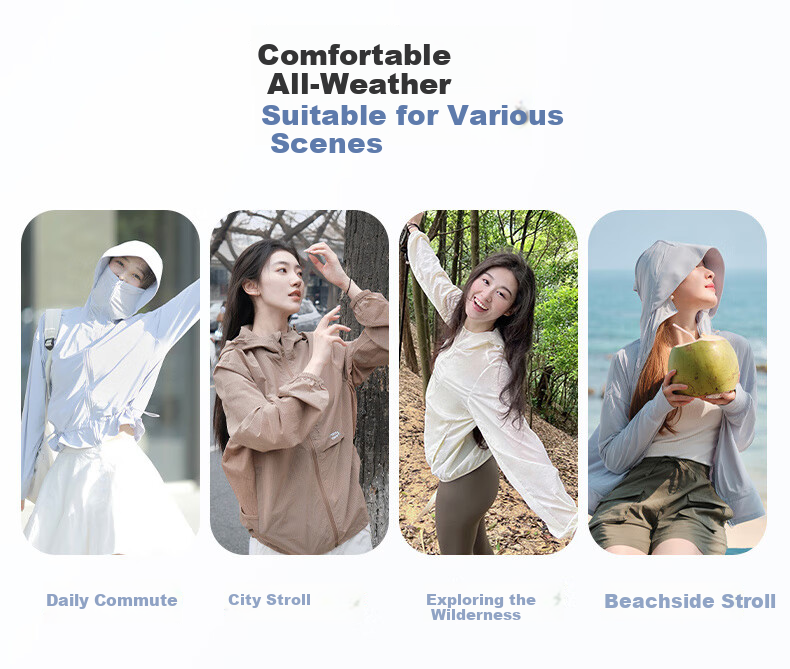 Huili Sun Protection Hoodie for Men, Outdoor Skin Coat UPF50+, Lightweight Breathable Sports Fishing Jacket Outerwear for Me 4
