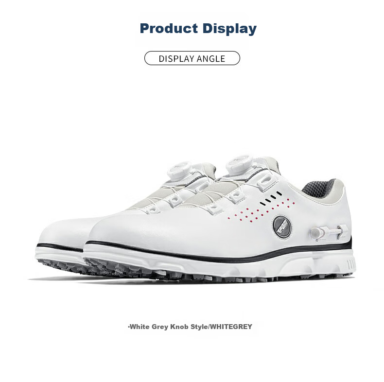 PGM Golf Shoes for Men, Comfortable Shock-Absorbing Sports Sneakers with Rotary Buckle Straps, Waterproof And Non-Slip, Size 42 13