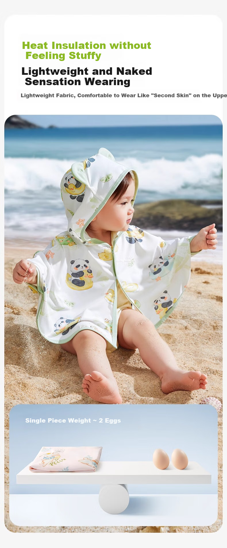 AIBEDILA Children's Sun Protection Clothing, New Summer Style for Boys And Girls, Baby Ice Silk Shawl, Small Age Infant Sun Protection Cloak 5
