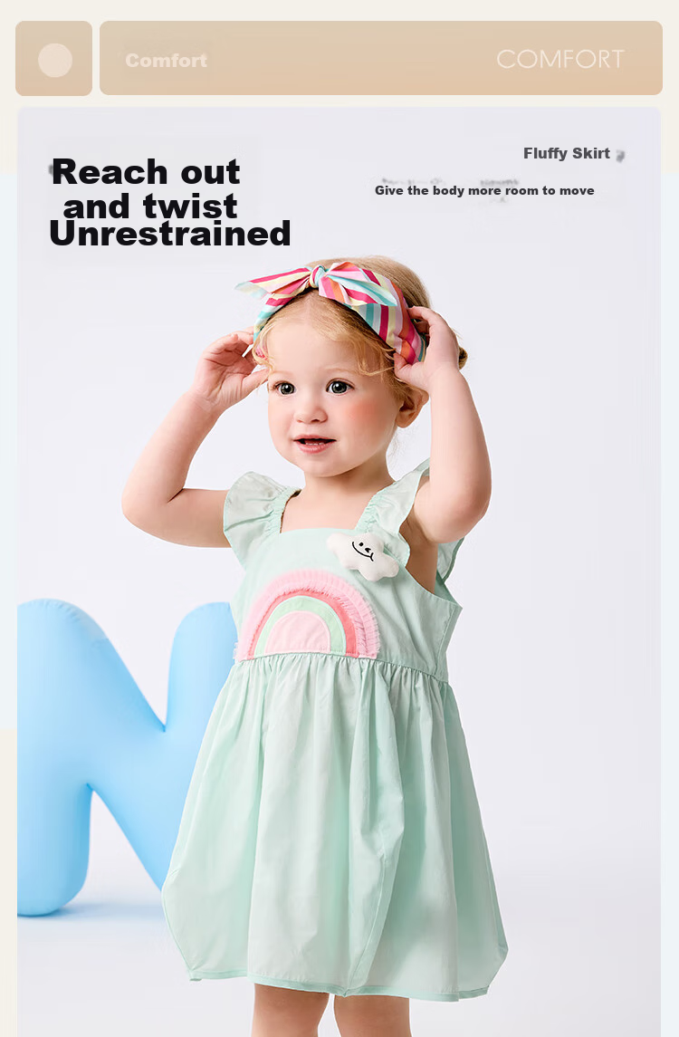 BALABALA Baby Dress, Infant Skirt, Children's Princess Dress, Girls' Summer Outfit 2025, Sweet And Cute, 208225111006 3