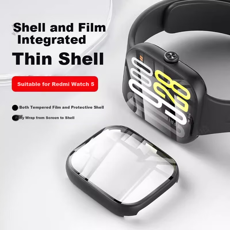 CHENSONG Compatible with Xiaomi Redmi Watch Redmi Watch 5 Tempered Glass Screen Protector, VIVO/iQOO GT2 Case And Screen Protector Combo Protective Cover, Transparent 1