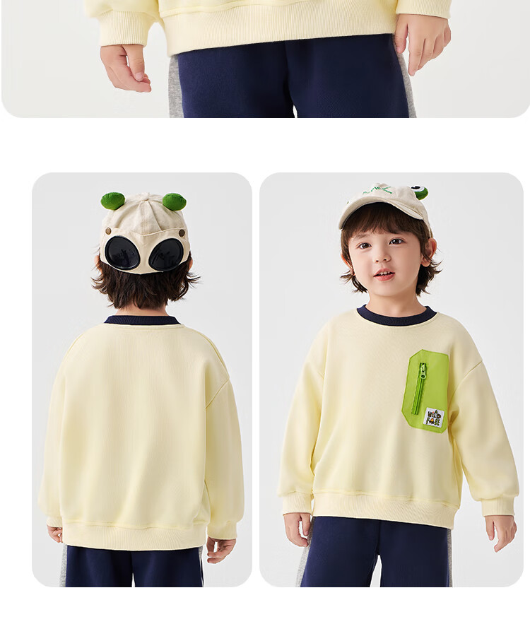 Badibadi Spring and Autumn Baby Toddler Children's Sweatshirt Base Shirt T-Shirt Unisex Baby Jacket Light Green 130 5