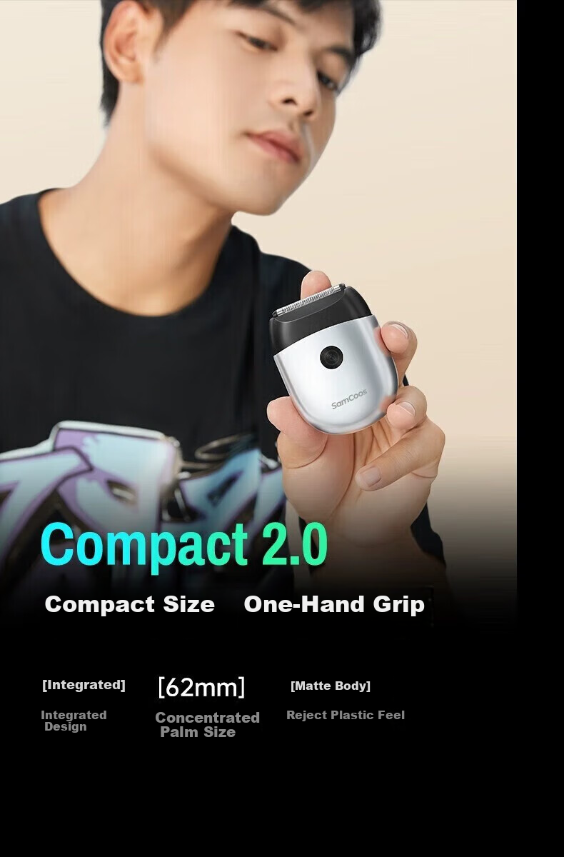 SAMCOOS Portable Electric Shaver for Men, 2026 New Model Reciprocating Three-Blade Head with Alloy Body, Travel Car-Mounted Gift for Boyfriend, Husband, Father, Birthday Present 3