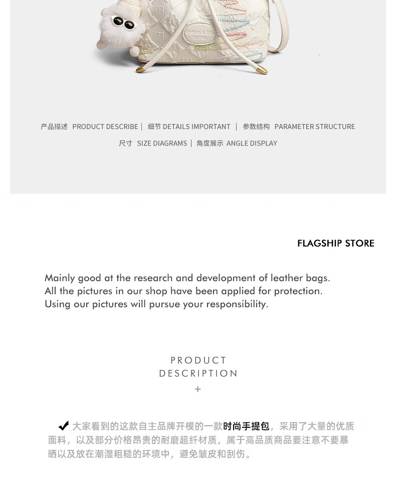 Aiqinghai Water Bucket Bag, Women's Crossbody Bag, Shoulder Canvas Bag, Light Luxury Brand, Birthday And Mother's Day Gift, Practical Present for Mom 2