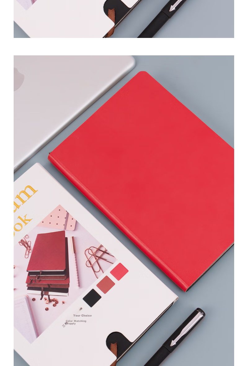 TRNFA TN-JA5001 Red Vintage Lambskin Notebook with Color-Changing PU Litchi Pattern, 80g Thick Dorin Paper, Business Notebook, Retro Red 7