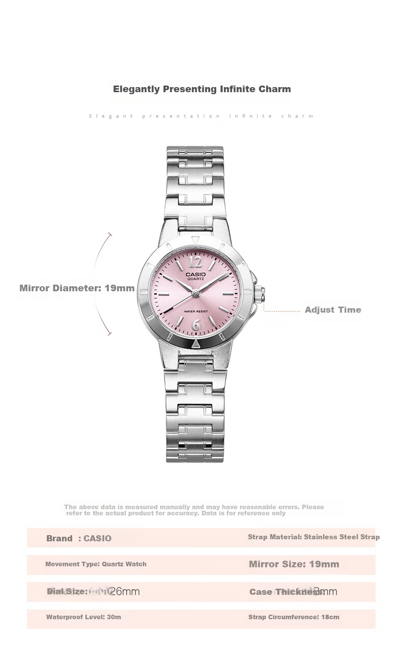 CASIO Ladies' Light Luxury Minimalist Quartz Watch [Valentine's Day Gift] LTP-1241D 3