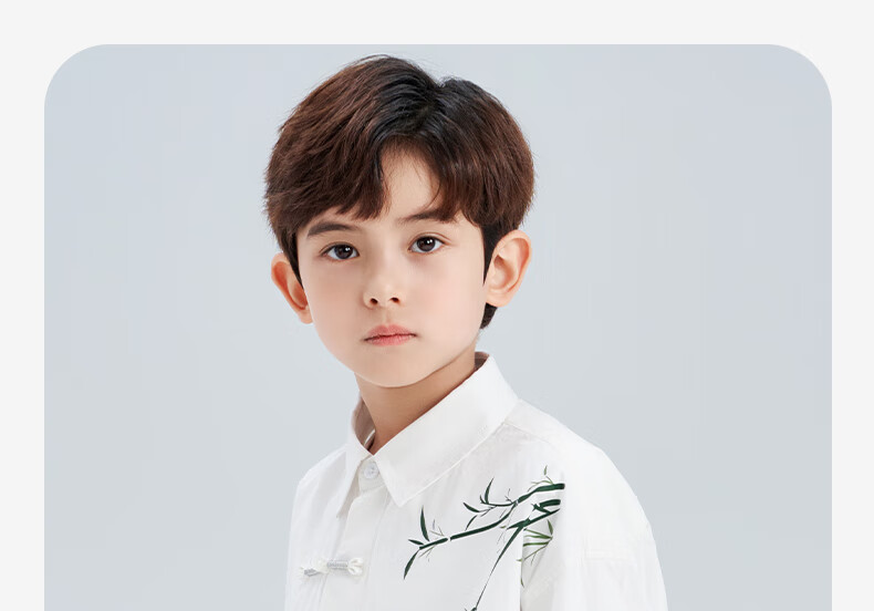 Luomeng Children's Chinese-Style Jacket, New Traditional Boys' Shirt, Versatile Spring And Autumn Bamboo Casual Shirt for Boys, White, Size 140 4