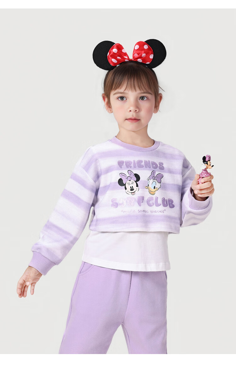 Disney Baby Girls' Two-Piece Set Sweatshirt and Sweatpants Casual Sportswear Spring Dreamy Purple 120cm 13