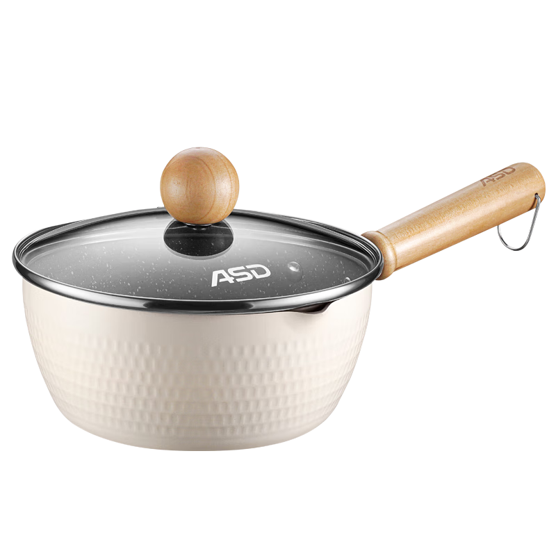 ASD Milk Pot, 16cm Ceramic Non-Stick Snow Pan, Baby Food Cooking Pot, Noodle Cooker for Induction Cooker, Small Pot NL16D7WG