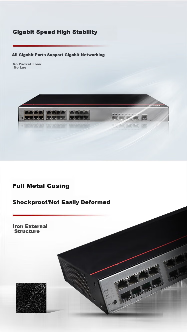 HUAWEI S5735-L24T4X Switch, 24 Gigabit Ethernet Ports + 40 Gigabit Optical Ports, Enterprise-Grade Fully Managed, Sub-Layer 3 Access And Aggregatio 2