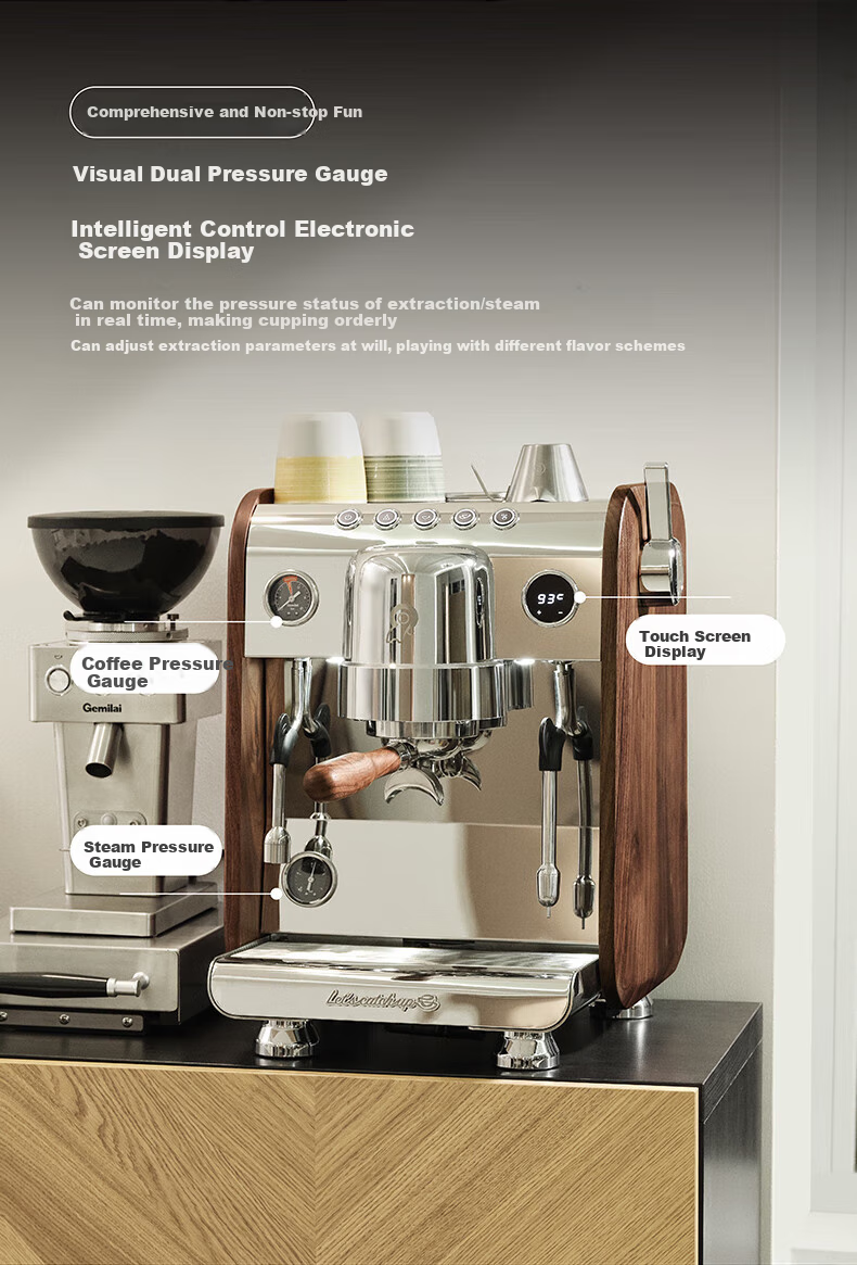GEMILAI Yinsha G3148C Coffee Machine, Home And Commercial Semi-Automatic Coffee Maker, Small Appliance for Americano And Espresso, Dual Boiler, Rotary Pump 11