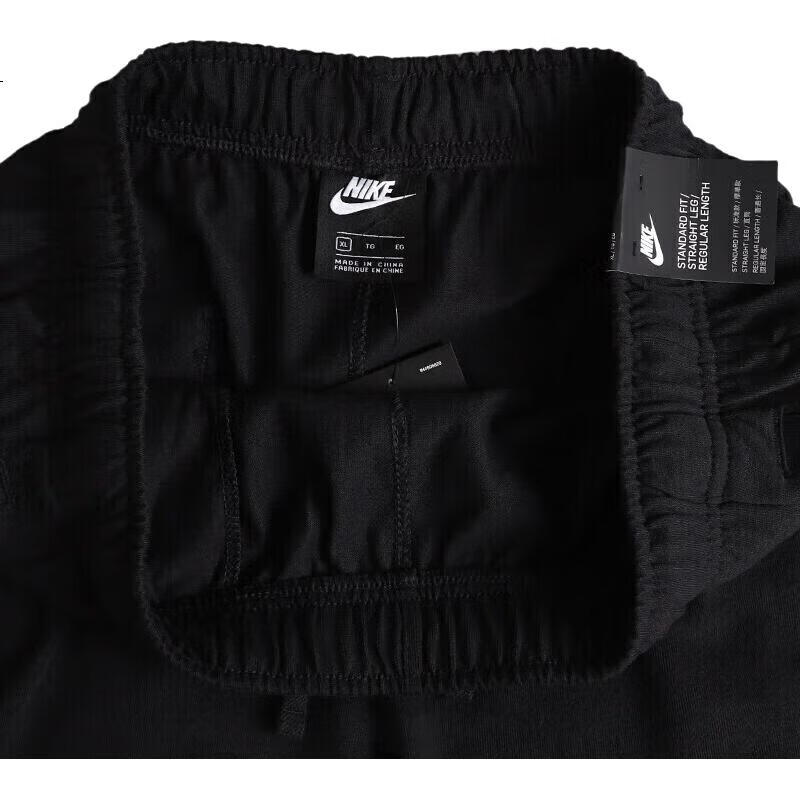 Спортивные брюки NIKE мужские, весна-осень, однослойный трикотаж, прямой крой, повседневные BV2767-010, черный, размер L