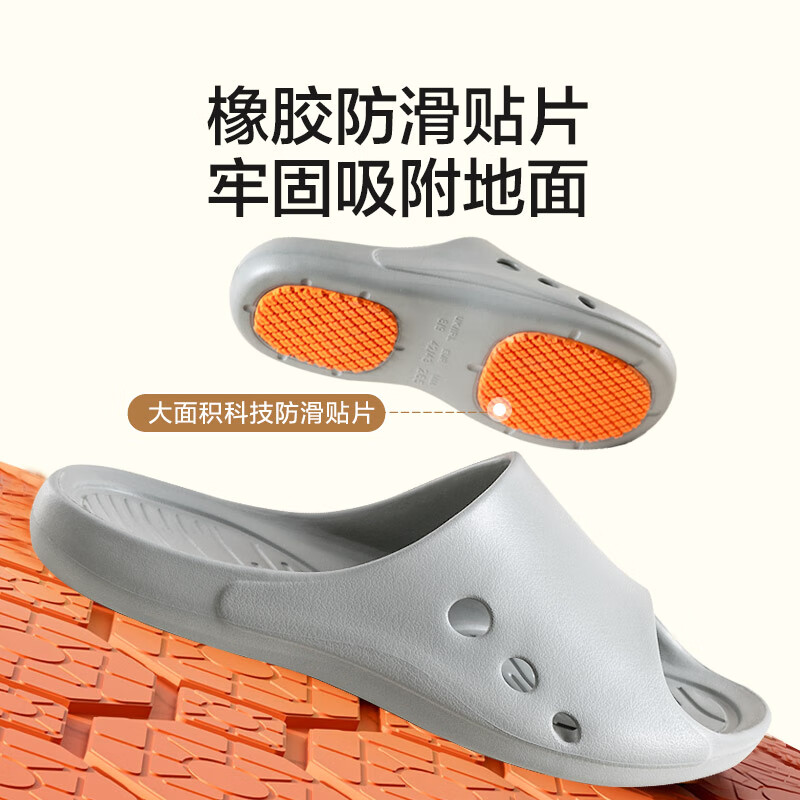 One's Member Professional Non-Slip Bathroom Slippers Comfortable Lightweight Odorless Breathable Home Slippers Blue-Grey Size 42-43