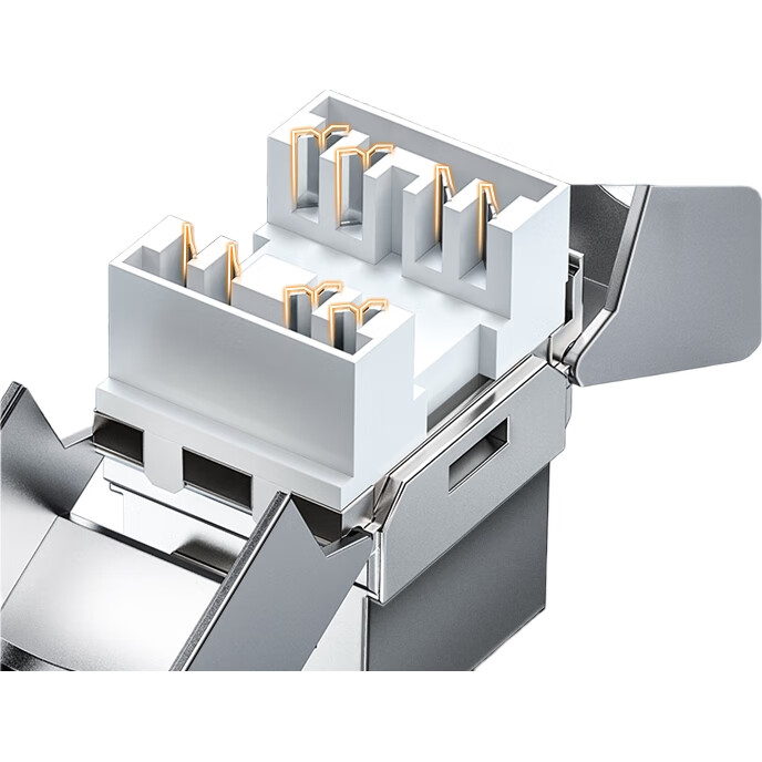 Сетевой модуль SAMZHE CAT6A, 10 Gigabit, экранированный, RJ45, розетка, компьютерная сеть, 50U, позолоченный разъем, прямой коннектор PMC6A