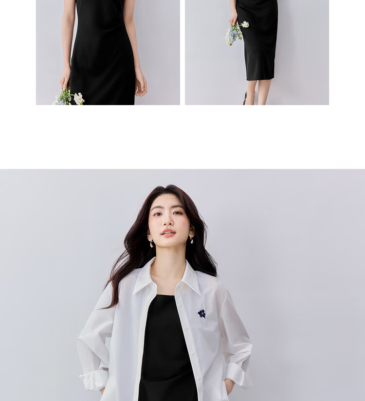 Sentubila Petite Black Square Neck Spaghetti Strap Dress for Women, Summer Elegant Slimming Dress, Concealing Body Shape, Elegant Mid-Length Dress 21