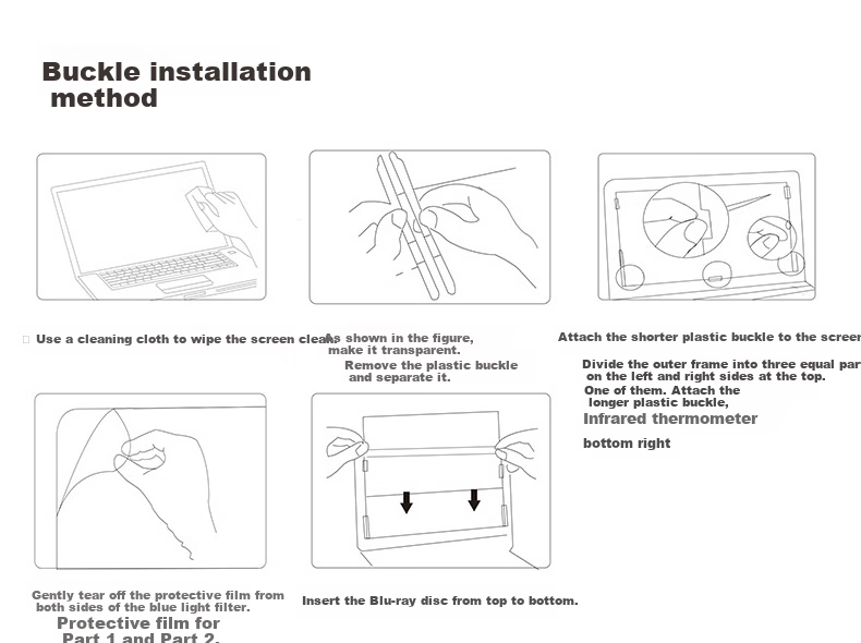 ECOLA Computer Anti-Blue Light Film FL156 Monitor Anti-Blue Light Film, Laptop Anti-Blue Light, Anti-Glare Protective Film, Tablet, 15.6-Inch (16:9) 10