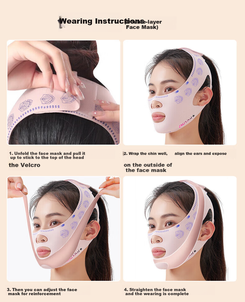 Chuxian Face Mask Lifting and Firming Magic Sculpting Headgear Double Chin Nasolabial Fold Facial Bandage Sleep Face Sculpting V-Line Mask 26