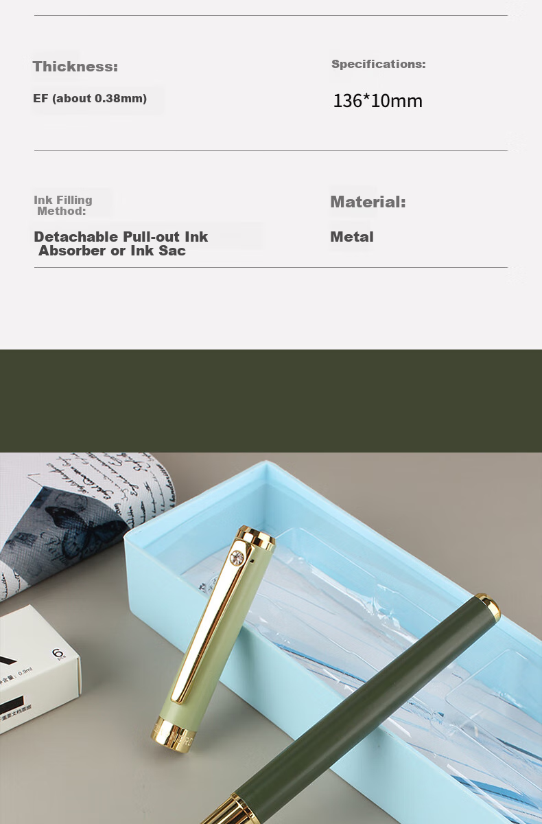 HERO Fountain Pen A06-1 Morandi Iridium Nib Adult Daily Writing Business Office Signature Ink Pen EF Nib Taro Color 8