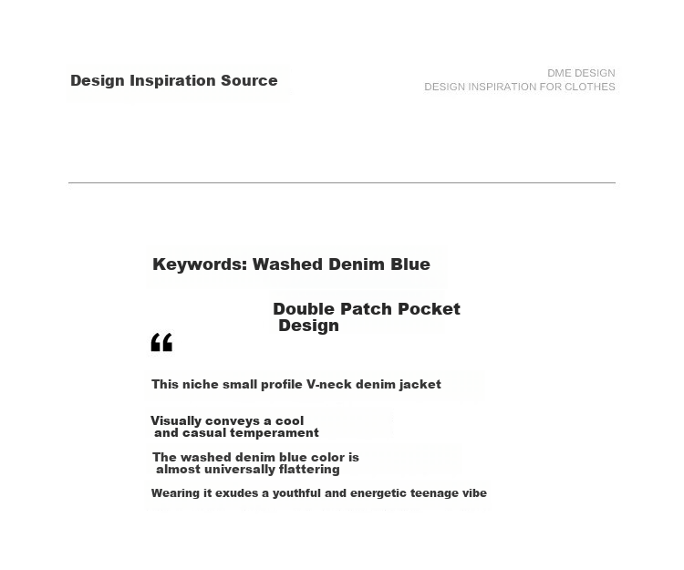Dme [Cool And Stylish] Spring V-Neck Classic Washed Denim Blue Jacket for Wome 2