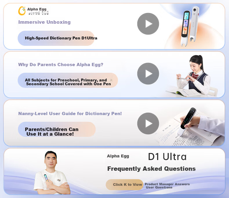 Aerfadan K6 All-Screen Learning Device with Dictionary Pen And English Reading Pen for Primary, Middle And High School Students, Synchronized Across All Subjects, AI Question Answering Pen And Translation Pe 2