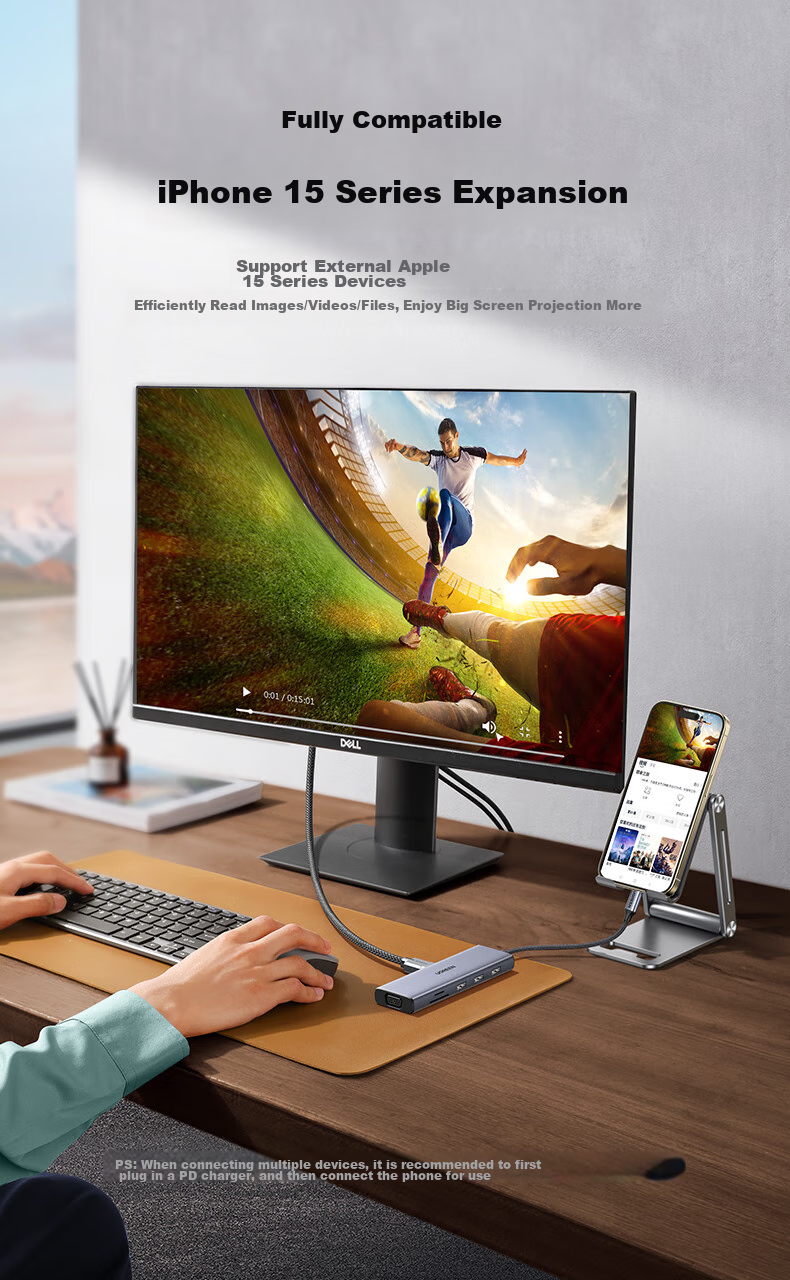 UGREEN Type-C to Dual HDMI Triple Display Dock USB-C Dual Monitor Expansion Dock 5G 4K Multi-Screen Editing Card Reader Compatible with Thunderbolt 4 for PC 6