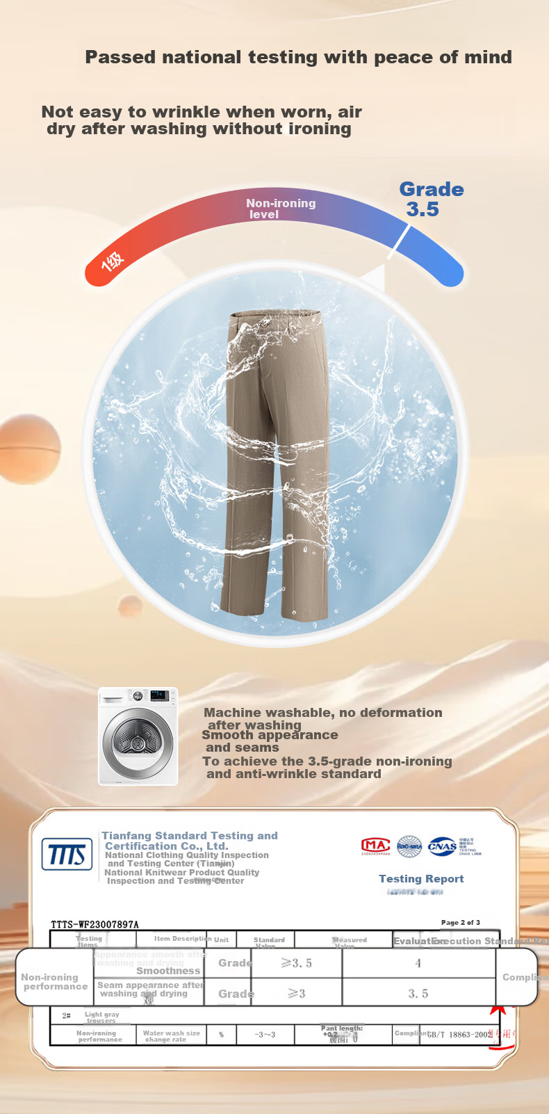 Hodo Men's Dress Pants, Level 3.5, Wrinkle-Free, Machine Washable, Brand-Name, Pleated, Stretchy Dress Pants 6